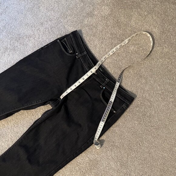 White House Black Market Blanc Flare Leg Black Jeans Pants Sz 14S (35x29) - Picture 11 of 13